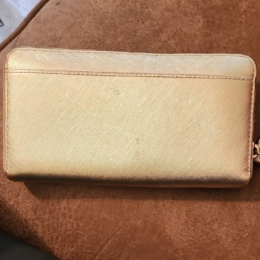 Kate Spade Metallic Gold Zip Wallet